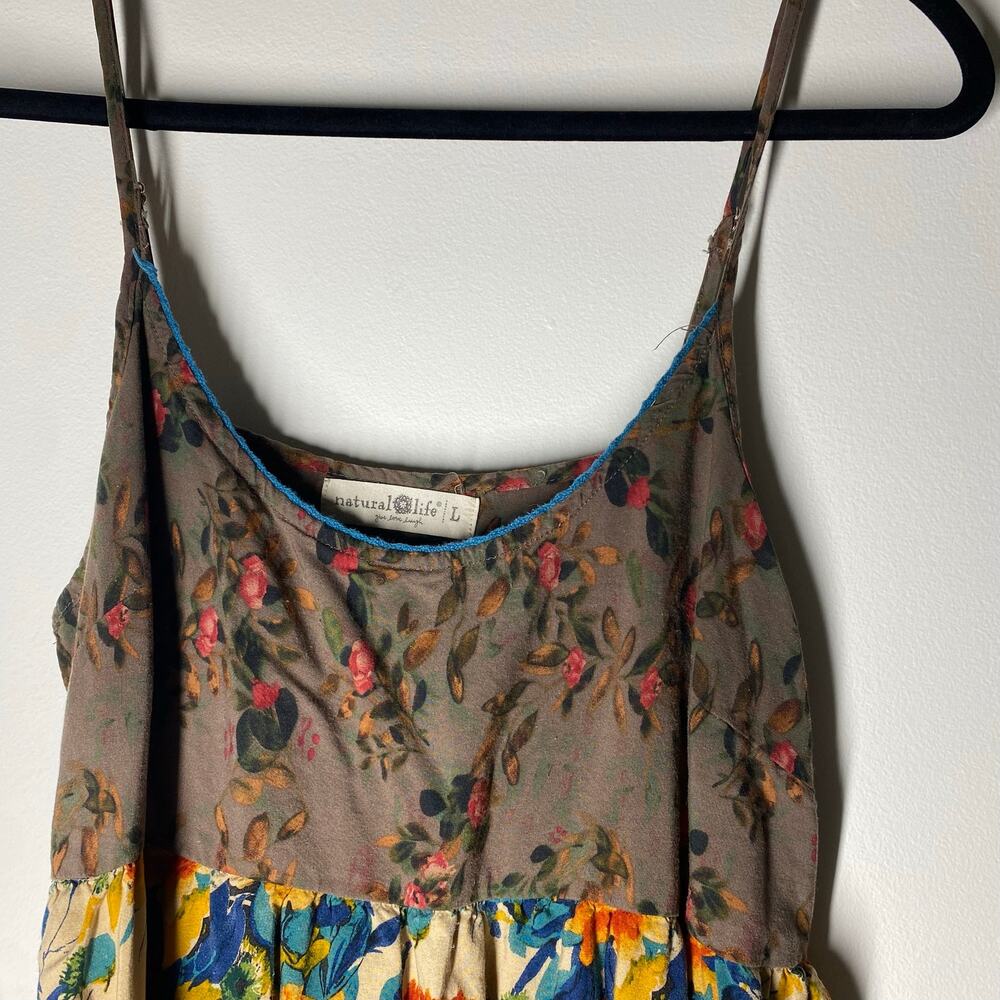 Natural Life Gigi Mini Dress Women’s Large 100% Rayon Boho Floral Casual - Picture 4 of 8